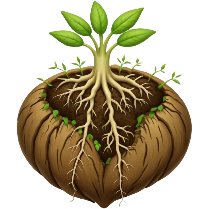 seed sprouting root and shoot emoji