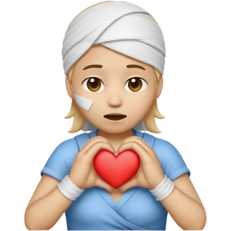 crea un emoji con esos 3 en conjunto ❤️‍🩹😩🫶🏼 emoji