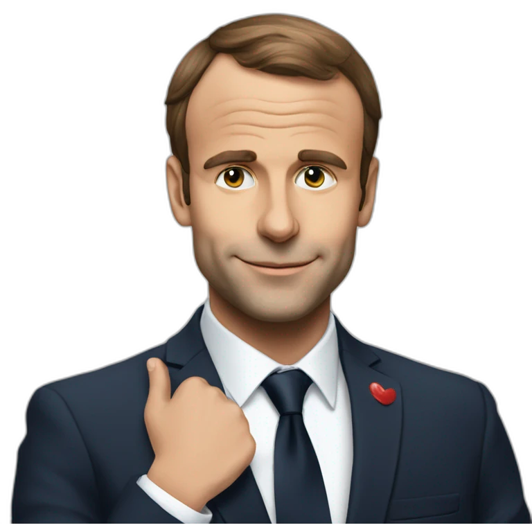Macron qui caresse un chat emoji