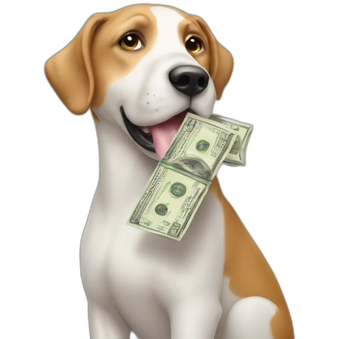 A animal holding money to its ear emoji