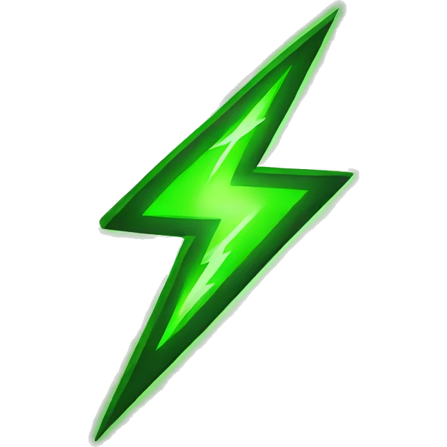 green lightning emoji