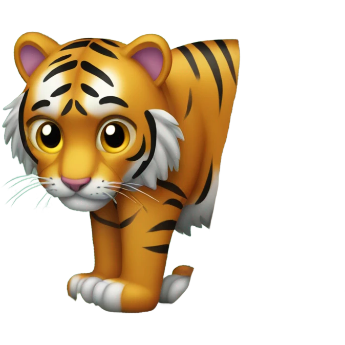 Tiger beneath tree emoji