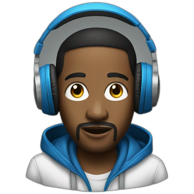 rapper mix raced with a mic and a headphone emoji