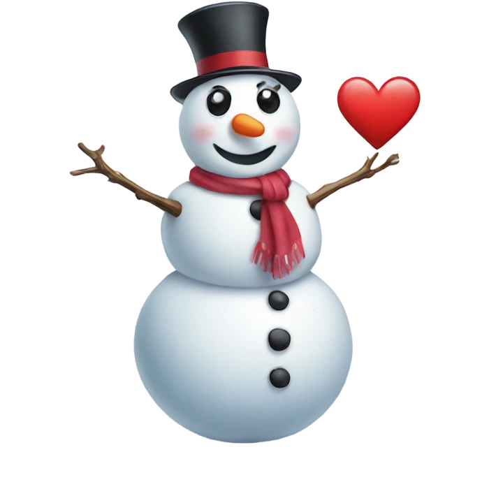 Snowman with heart  emoji