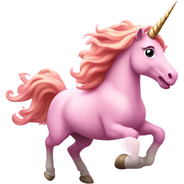 Pink unicorn running emoji