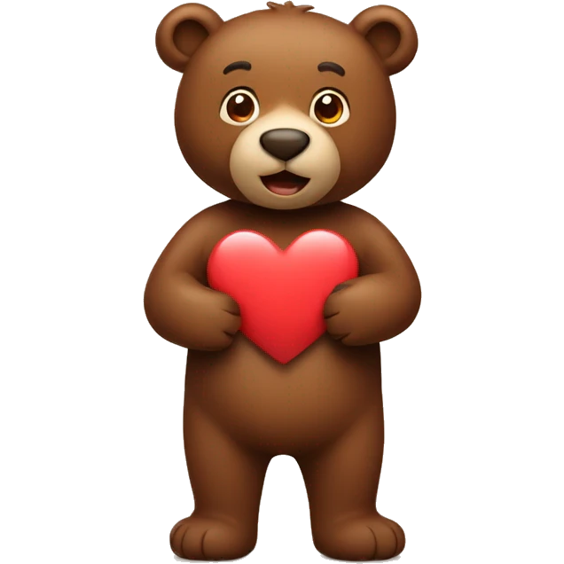 brown bear with heart emoji