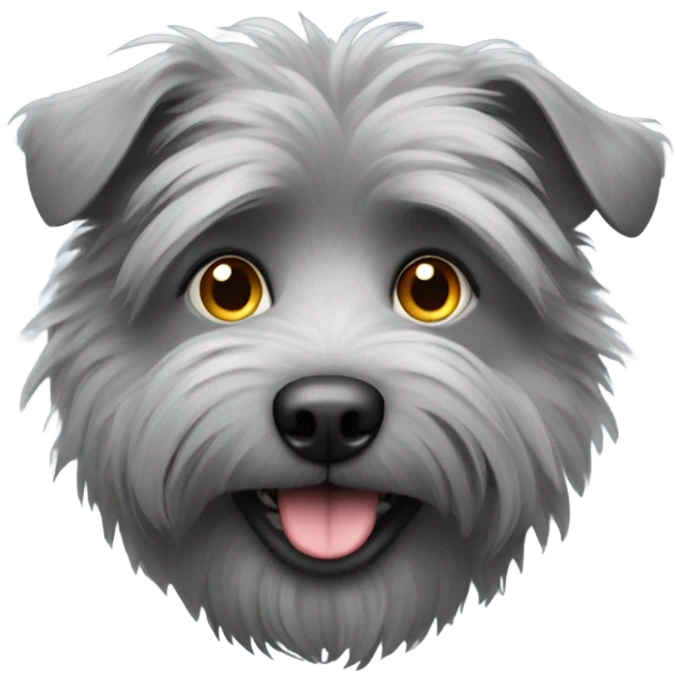 Grey scruffy dog emoji