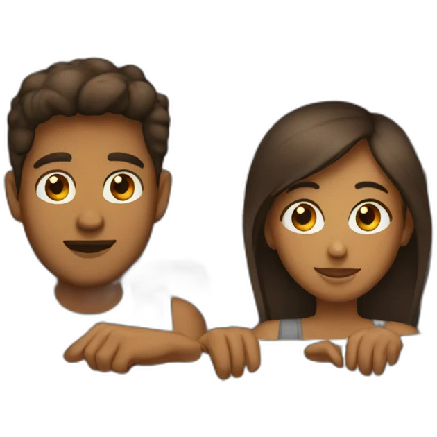 couple of brown people with tanned brown eyes in a gray van emoji