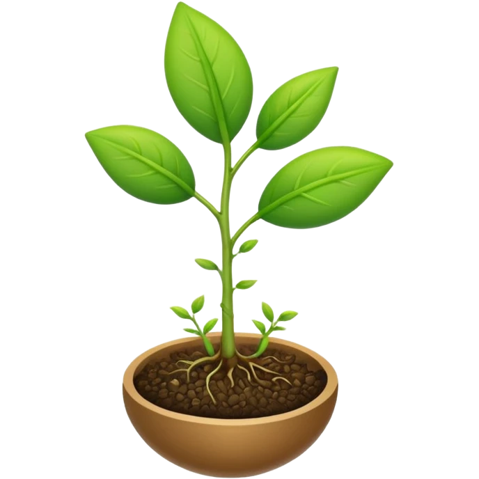 ein kleiner samen, aus dem ein grüner zweig wächst emoji