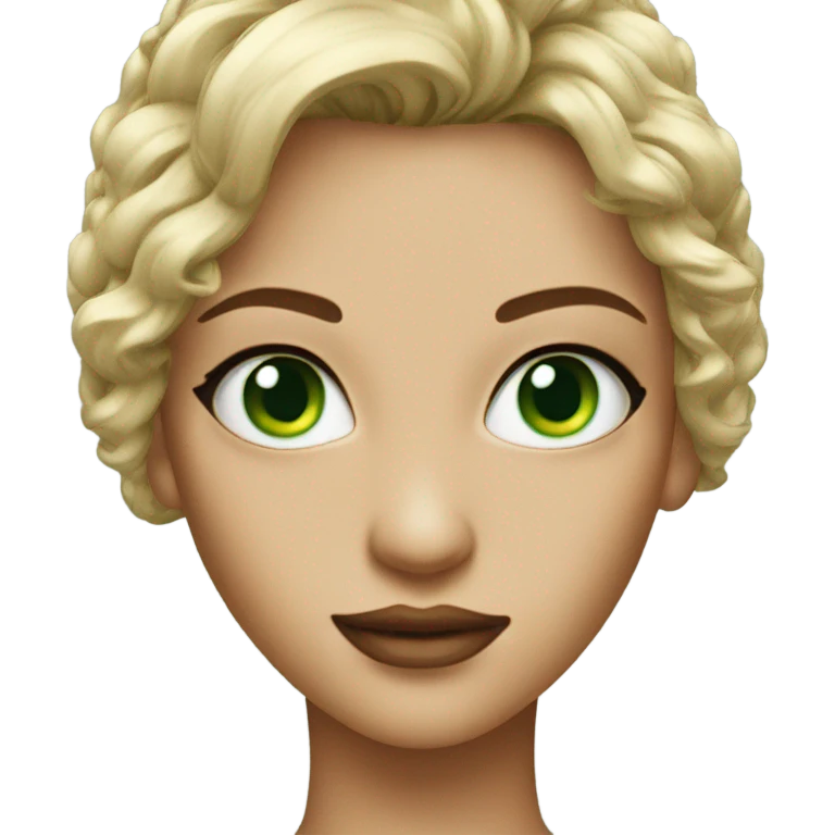 model with green eyes emoji