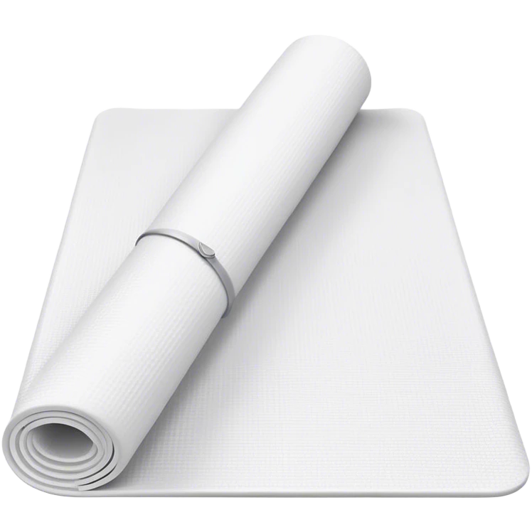 White Yoga mat  on white background  emoji