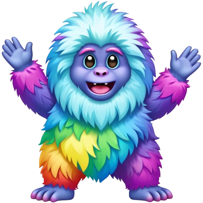 easter rainbow yeti dancing emoji