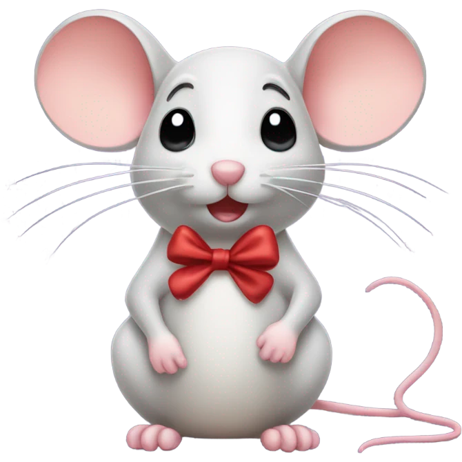 Mouse with a bow emoji
