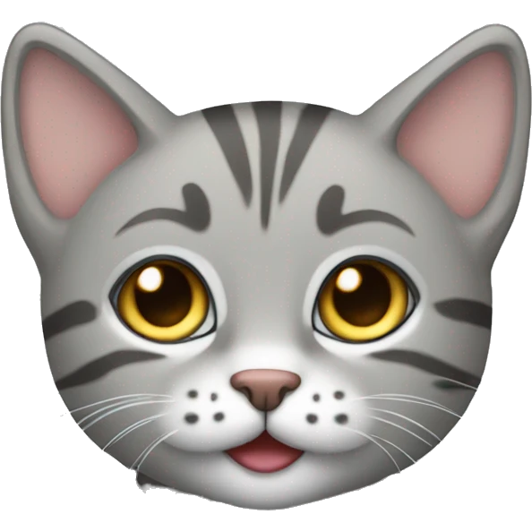 cute gray tabby kitty emoji