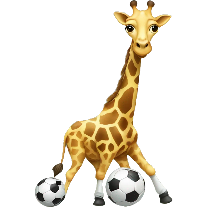 Giraffe playing soccer emoji