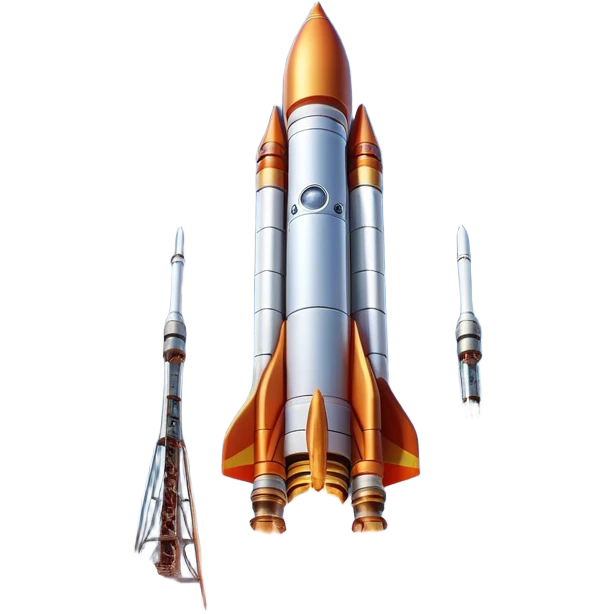  Cinematic Realistic Rocket Launch – A powerful, fiery scene of a massive rocket lifting off, its engines producing a bright, billowing inferno. The metallic body gleams in the sunlight, with intricate paneling and realistic textures bringing out its engineering marvel. Thick clouds of smoke and steam rise as it ascends into the sky. emoji