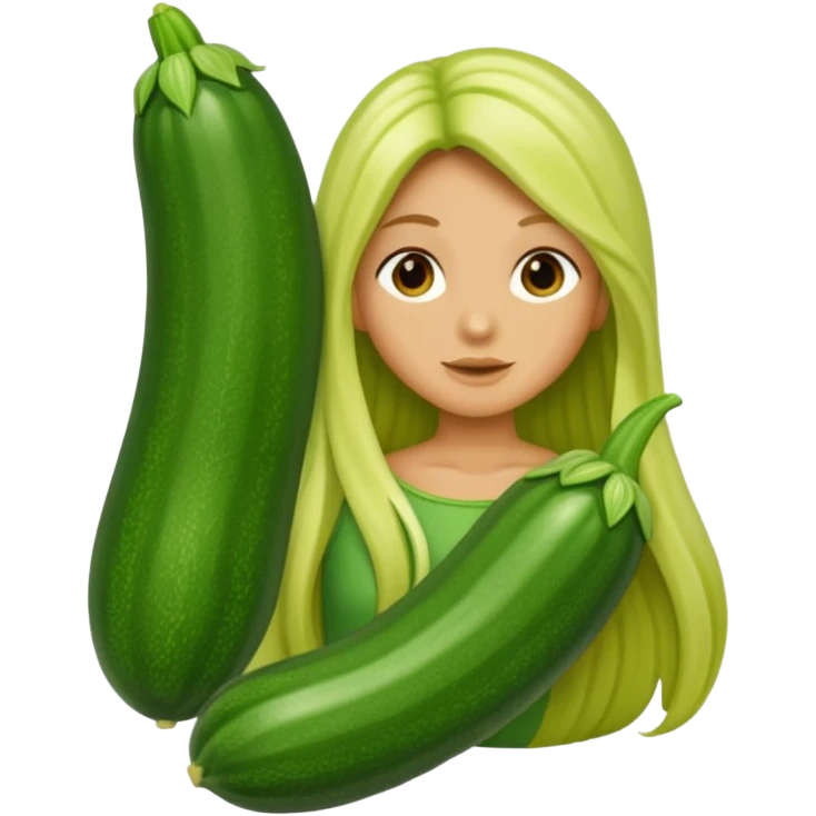 zucchini with long hair emoji
