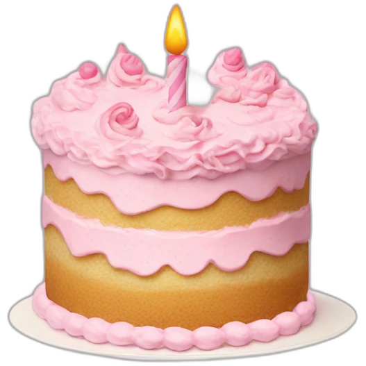 Birthday cake pastel pink frosting emoji