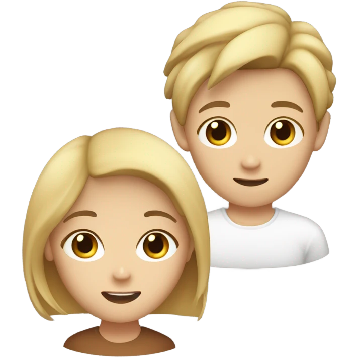 asian boy with cinnamon skin and white girl with blond hair  emoji