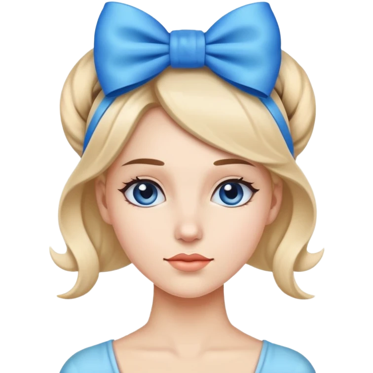 woman wearing a blue bow on her head emoji