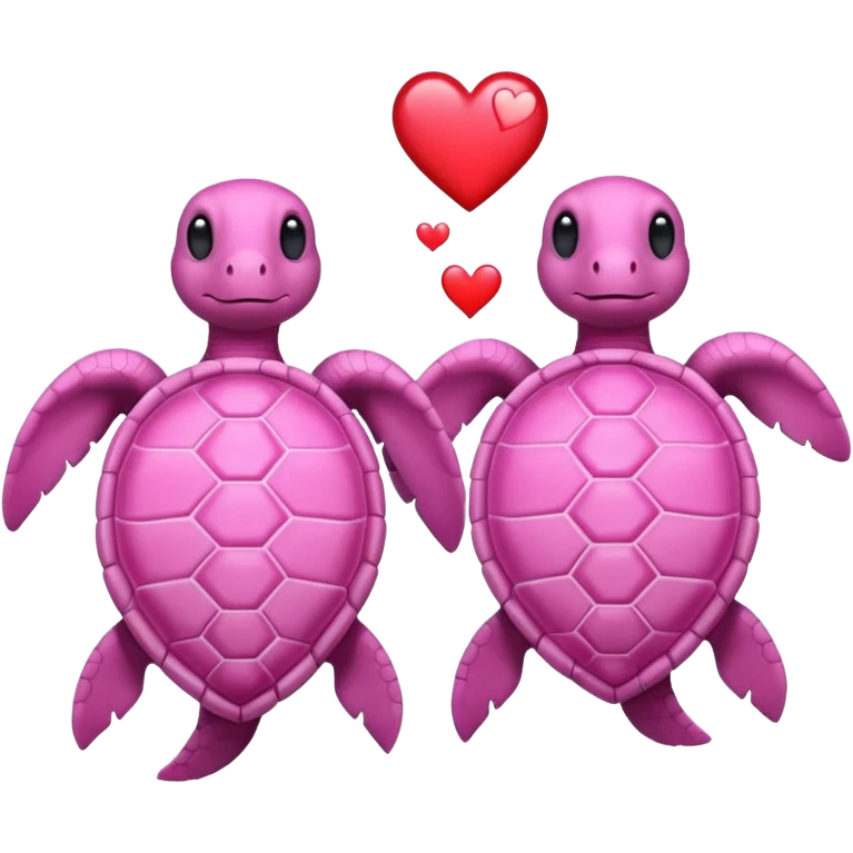 Pink Sea turtles with heart emoji