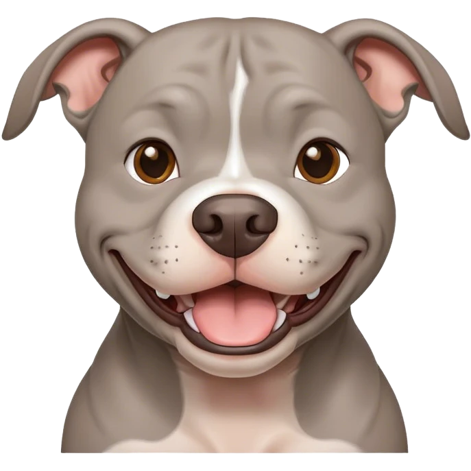 Gray pitbull smiling head emoji