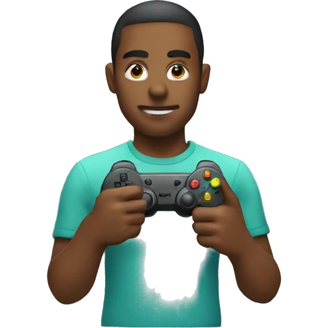Gamer holds controller emoji