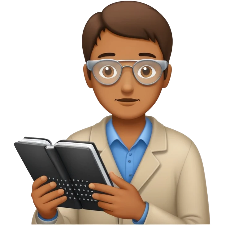 blind man reading braille emoji