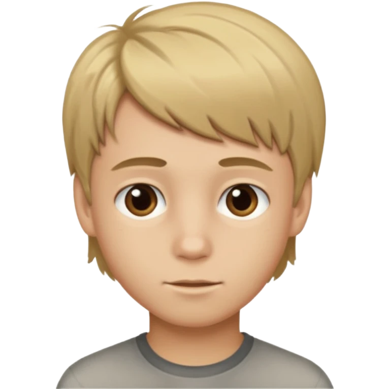 dirty blond haired boy with brown eyes and a nice haicut emoji
