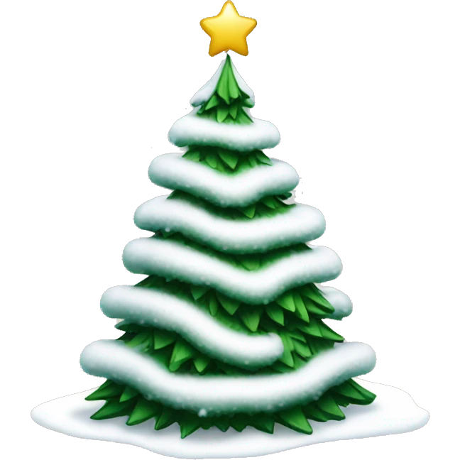 a christmas tree with snow emoji