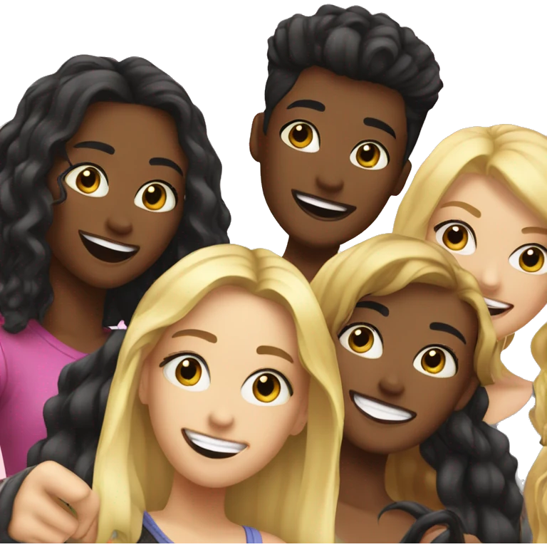 group selfie with blonde girls emoji