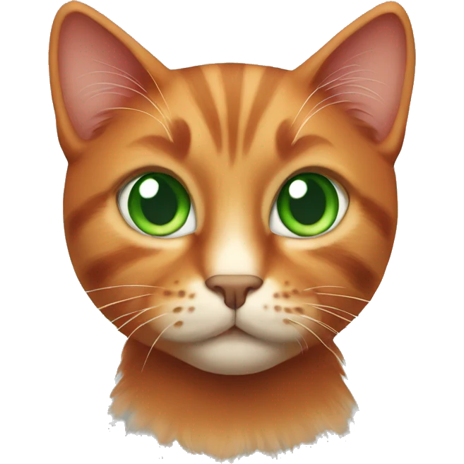 A red-haired cat with green eyes emoji