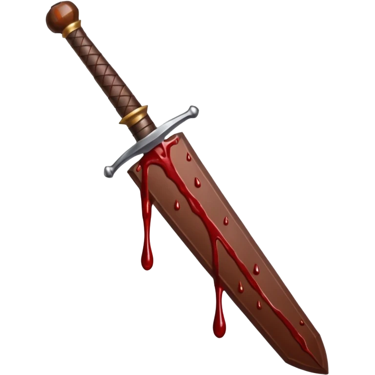 Blood on sword with chocolate emoji