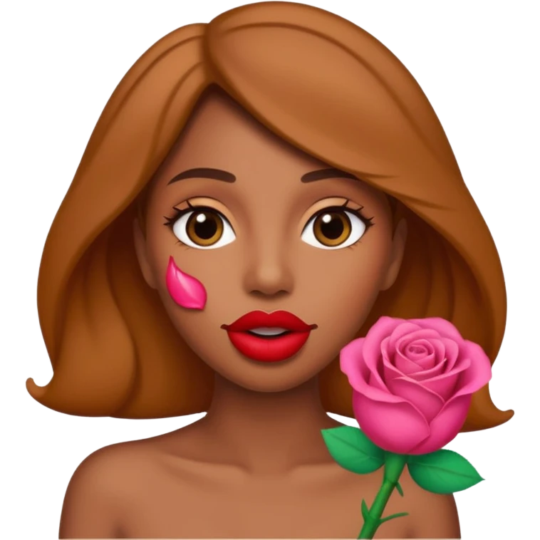 Big Puerto Rican colored dildo inside a women’s magical mouth with lips shapes  rose petal /bud emoji