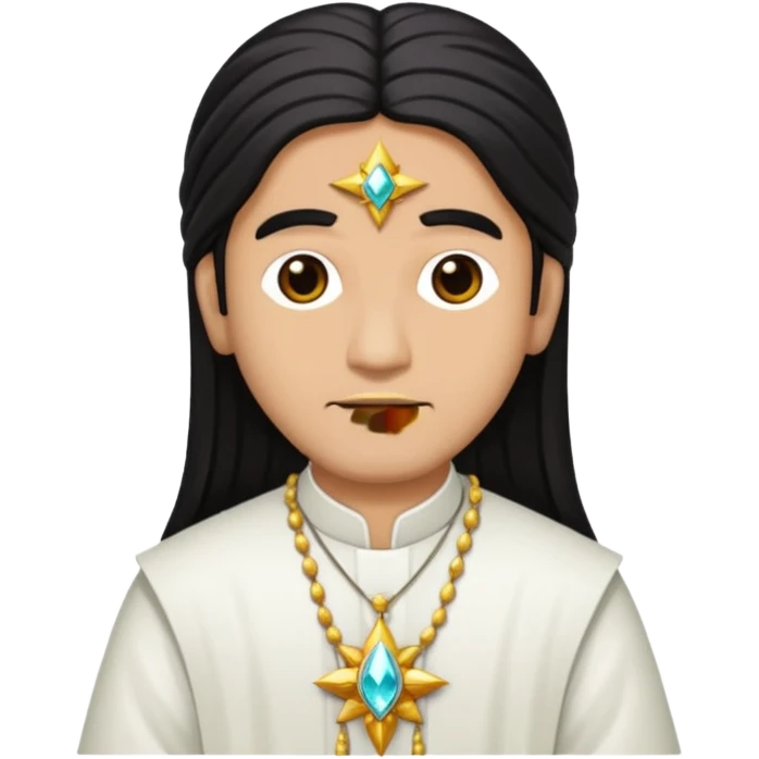 south asian star priest man long dark hair crystal emoji