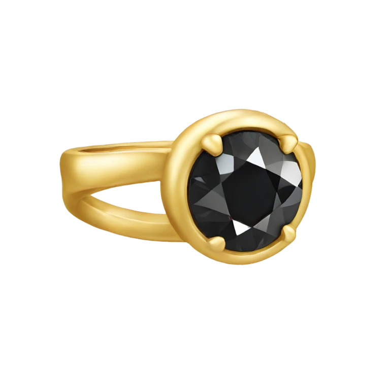 gold ring with black diamond emoji