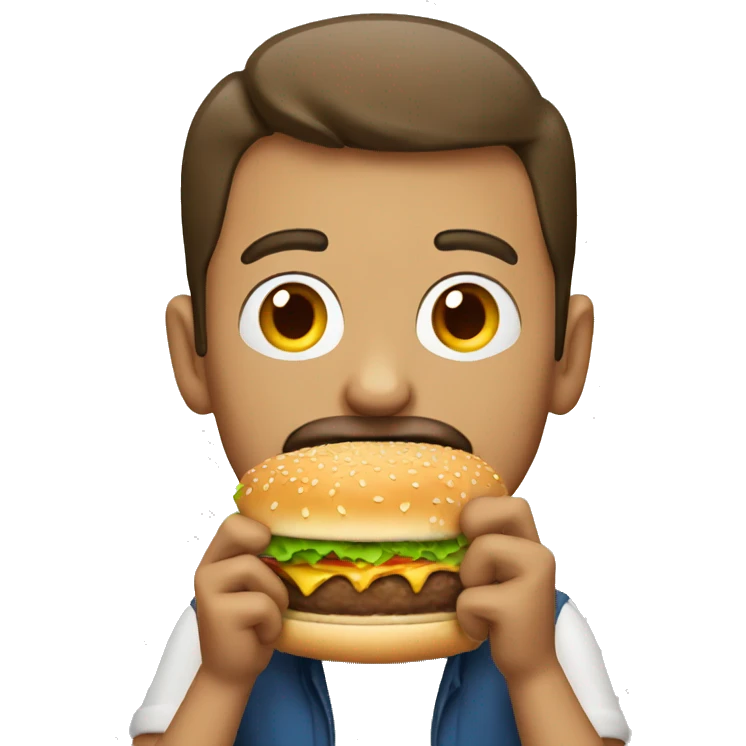 Man eating burger emoji