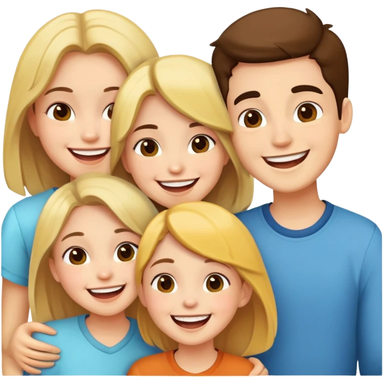3 people work team, 2 gril one boy, funny emoji