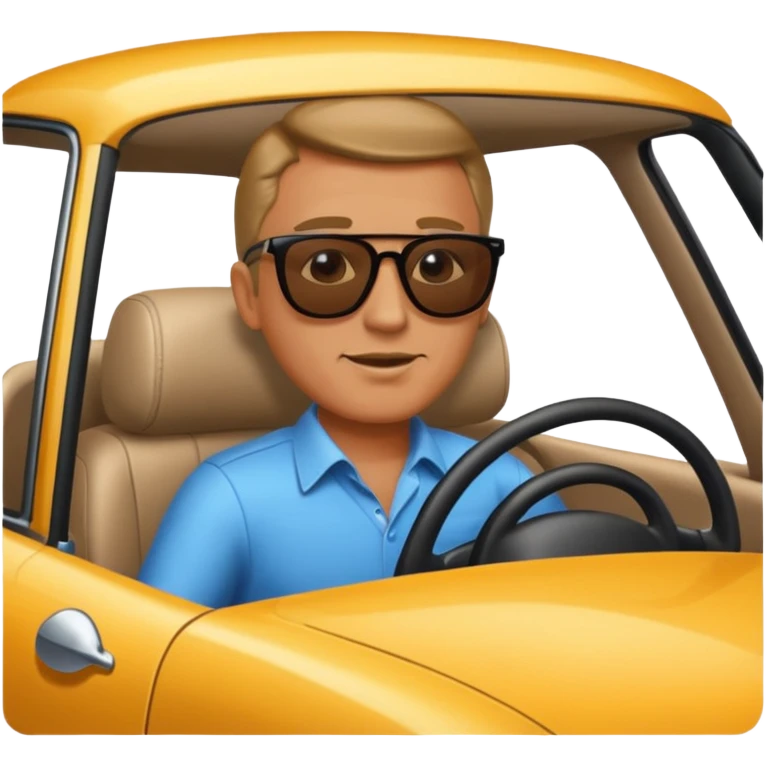 Boss moving car on street. emoji