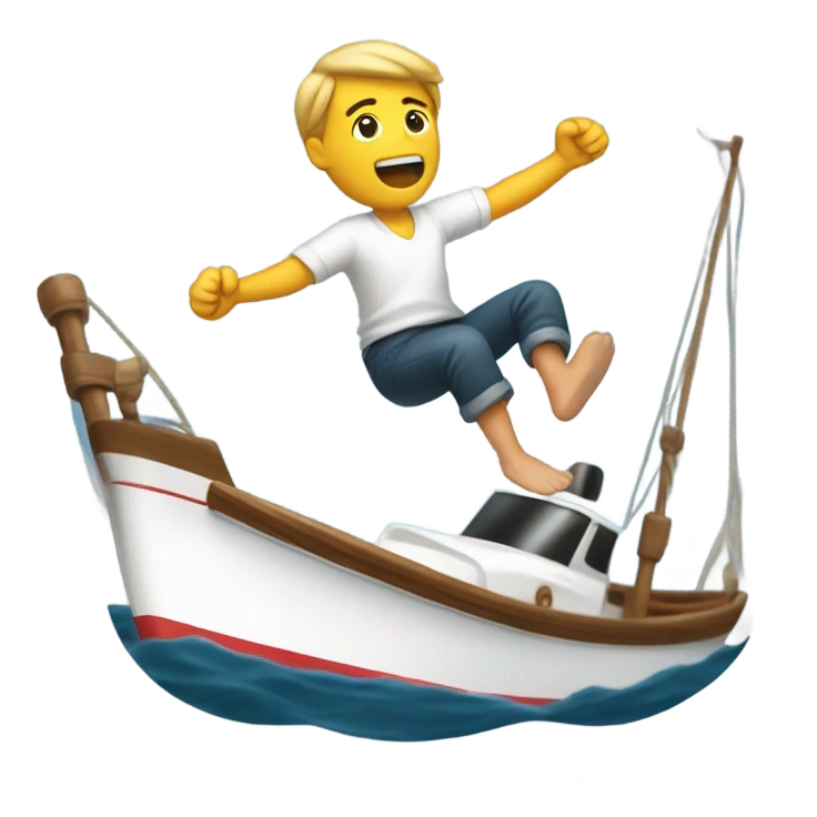 Tripping on a yacht emoji