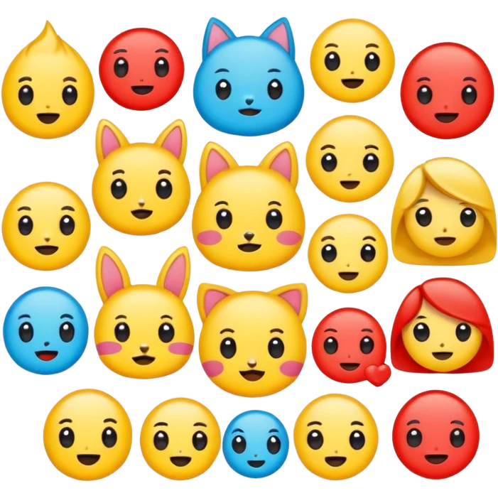 Cute cartoon sticker, simple flat design, bold outline, bright colors, chibi style, expressive face, minimal background, vector style, high contrast, emoji-like, transparent background, sticker pack style emoji