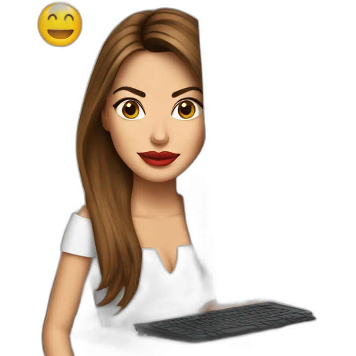 Sofía Vergara using a computer emoji