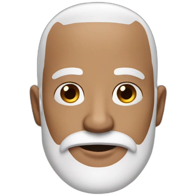 Bald man Indian with big white beard emoji