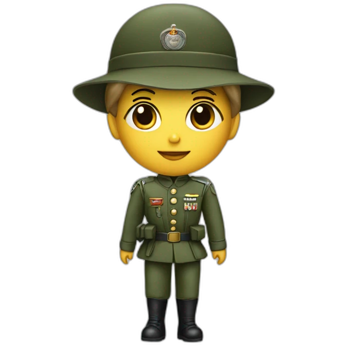 small military doll with hat with numéro 44 emoji