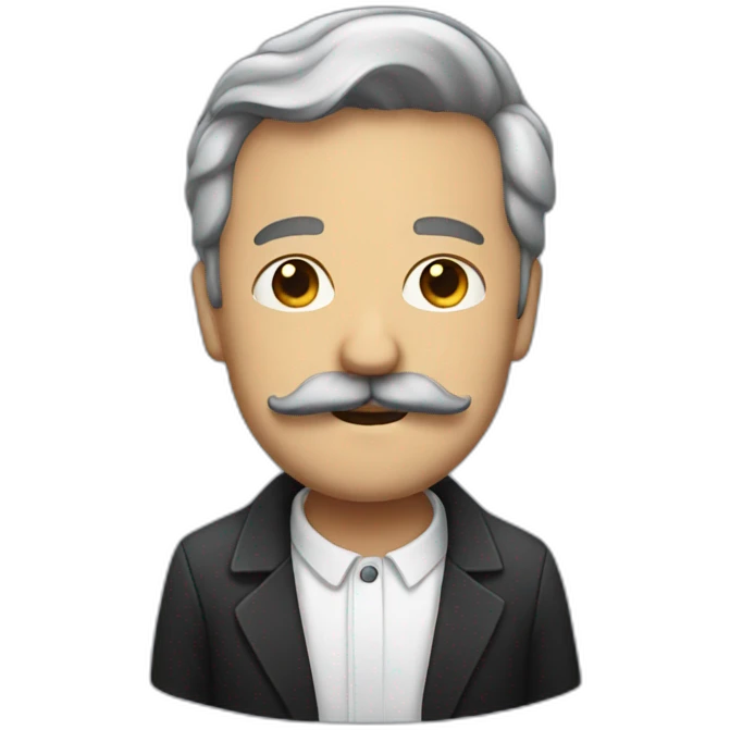 Herman with a moustache emoji