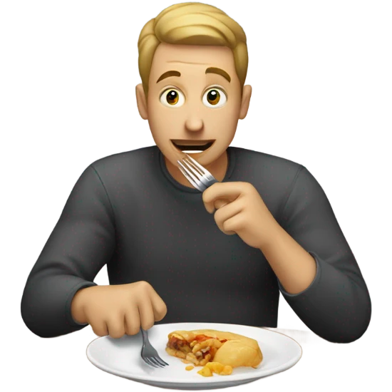 man eating food emoji