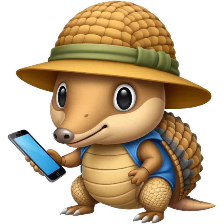 Armadillo with incognito hat emoji
