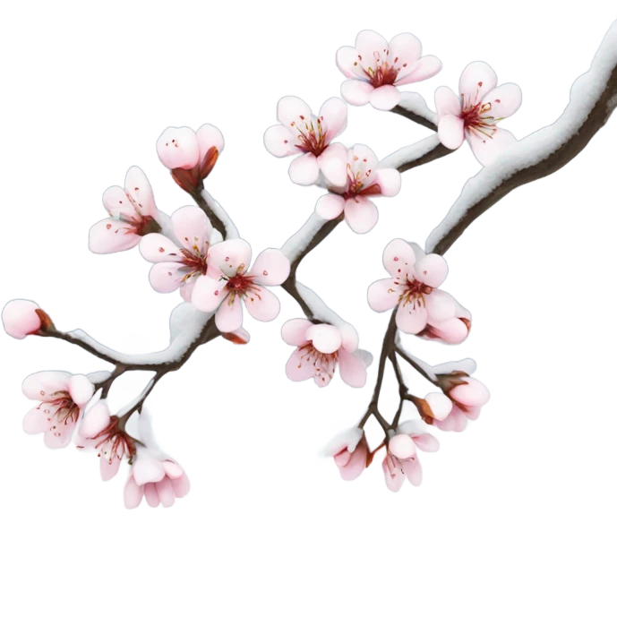 sakura branch in snow emoji