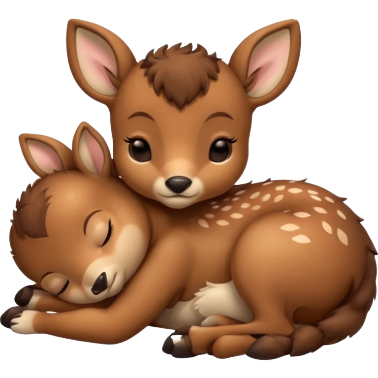 Make a cute baby deer sleeping emoji