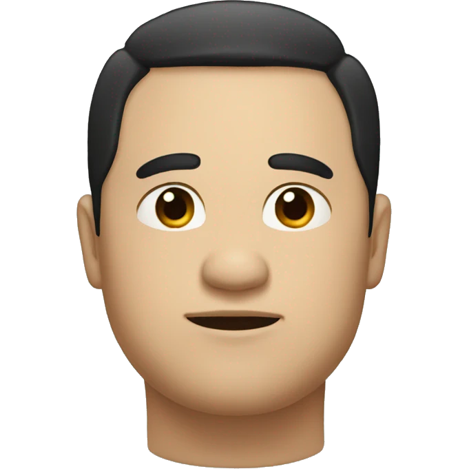 man with fat face a short black hair and dark eyes emoji